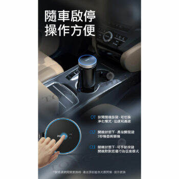 PHILIPS 飛利浦 多重防護美型杯狀車用除菌空氣清淨機 (黑/銀/粉)